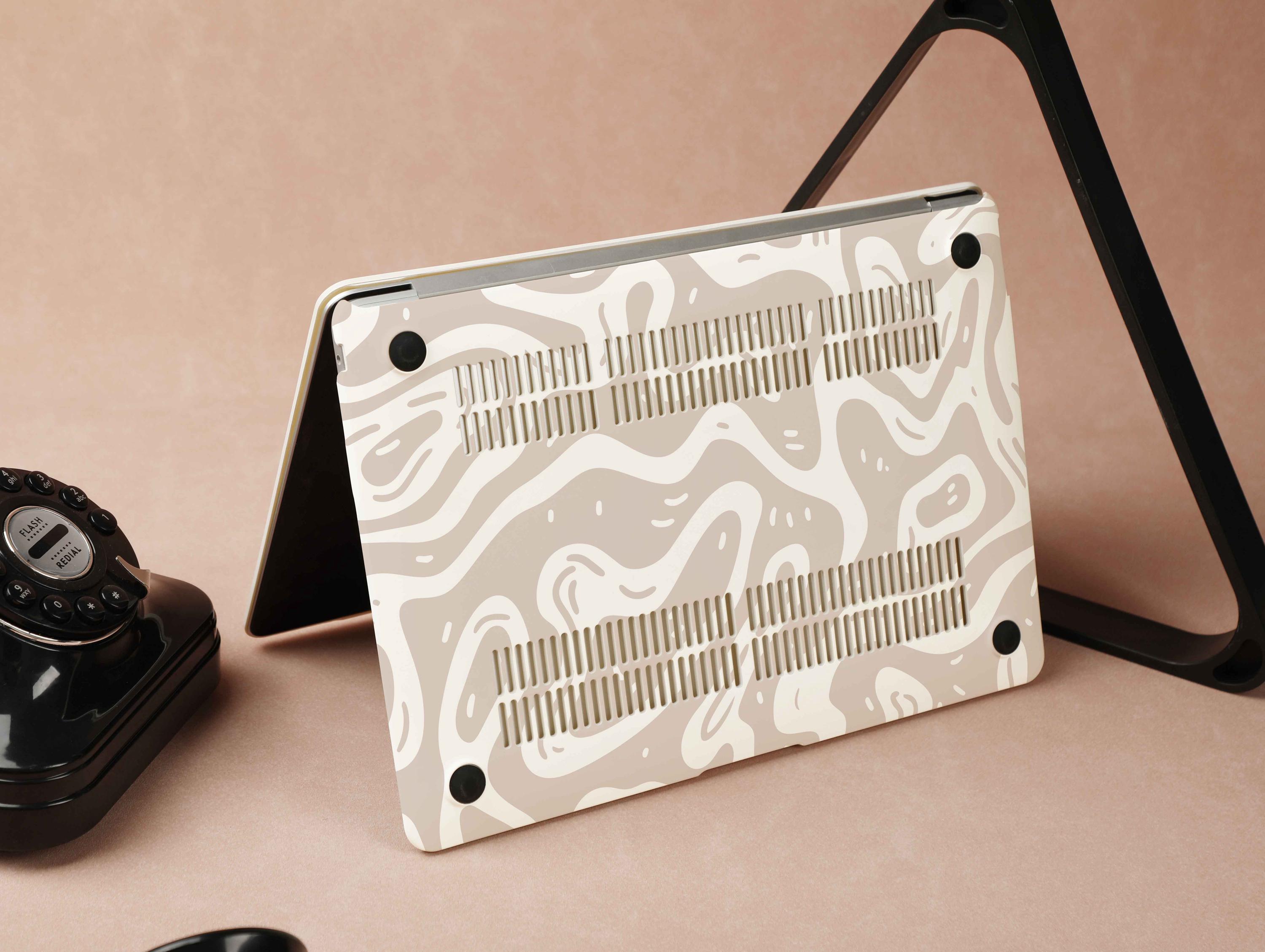 Beige Distortion Line Personalized MacBook Pro 14 Case M1 MacBook Air ...