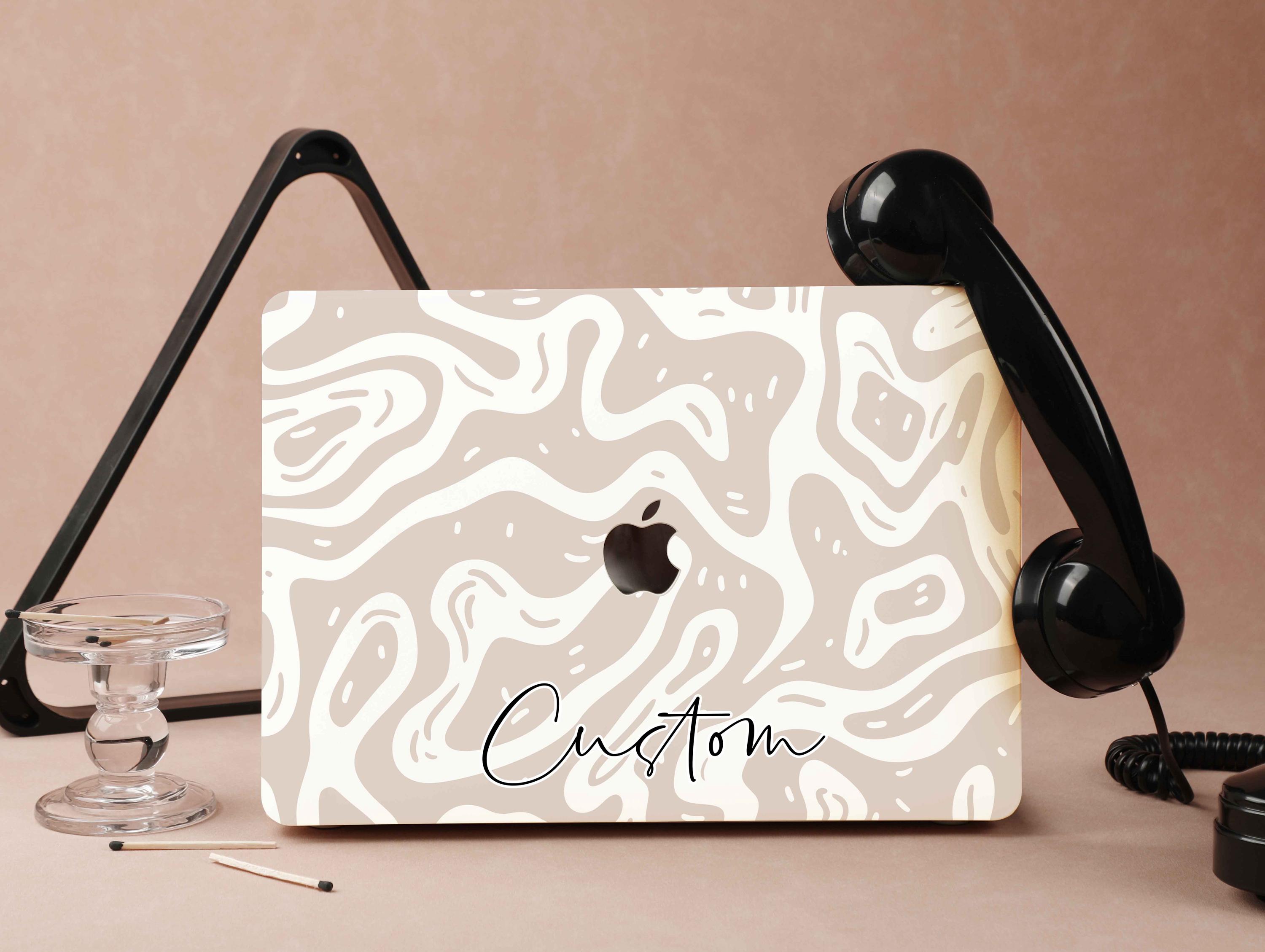 Beige Distortion Line Personalized MacBook Pro 14 Case M1 MacBook Air ...