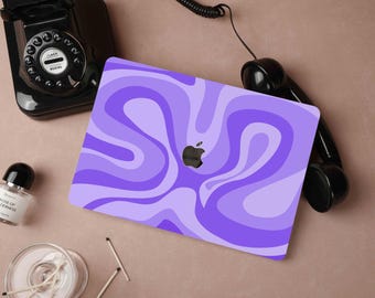 Gradient Purple Curve Personalized Macbook Pro 14 Case M1 Macbook Air 13 Macbook Pro 13 Pro 14 16 15 M2 A2681 2022 Gift idea