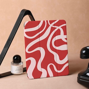 Étui pour iPad Red Curve pour iPad Air 5, iPad 10 10,9 pouces 2022, iPad Pro 12,9 pouces 2021 Pro 11 pouces 2022, étui pour iPad Mini 6, housse pour iPad, cadeaux