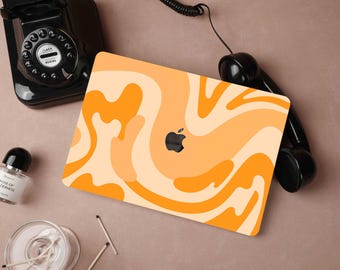 Orange Love Streaks Personalized Macbook Pro 14 Case M1 Macbook Air 13 Macbook Pro 13 Pro 14 16 15 M2 A2681 2022 Gift idea