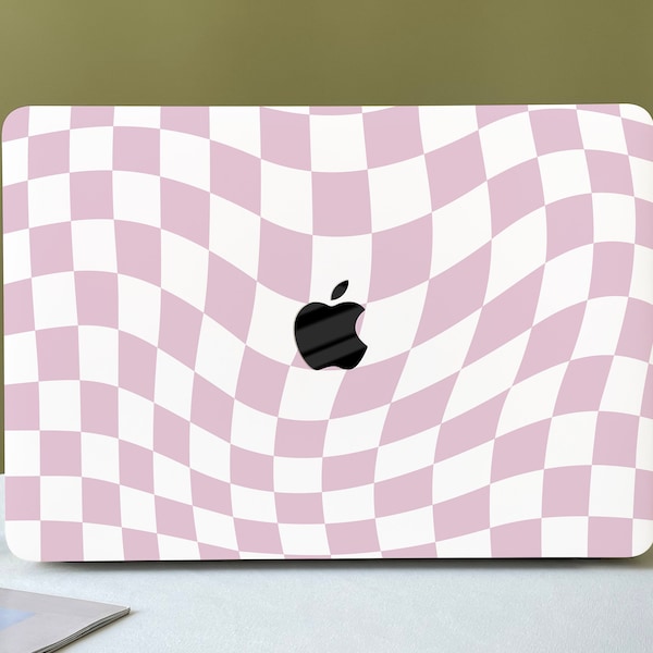 Pink And White Check Personalized Macbook Pro 14 Case M1 Macbook Air 13 Macbook Pro 13 Pro 14 16 15 M2 A2681 2022 Gift idea