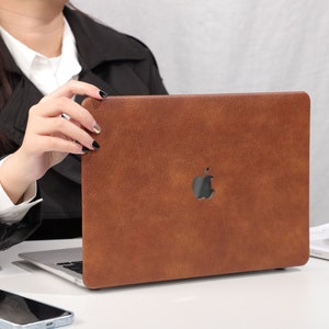 Custodia in pelle marrone personalizzata per Macbook Pro 14 M1 Macbook Air 13 Macbook Pro 13 Pro 14 16 15 M2 A2681 2022 Idea regalo