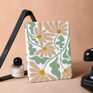 Light Brown Flower iPad Case for iPad Air 5 iPad 10 10.9&quot; 2022 iPad Pro 12.9&#39;&#39; 2021 Pro 11&quot; 2022 iPad Mini 6 Case, iPad Cover, gifts