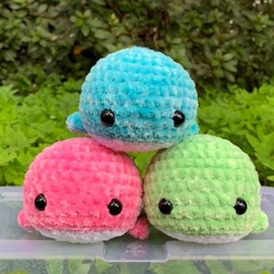 Custom Mini Whale Crochet Plush Stuffed Animal Stress Ball