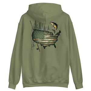 Unisex Hoodie – Patriot Fishing Flag Shirt | USA Pride Apparel
