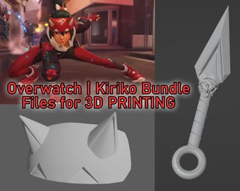 | Overwatch Kiriko Bundle - Masque Kunai et Kitsune | Fichiers pour l’IMPRESSION 3D
