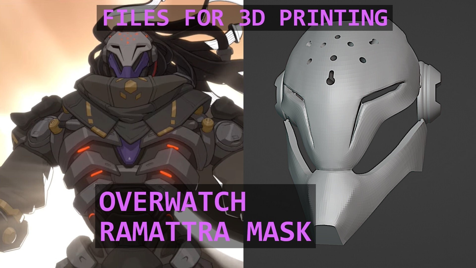 Overwatch | Ramattra Mask | Fichiers pour l’IMPRESSION 3D