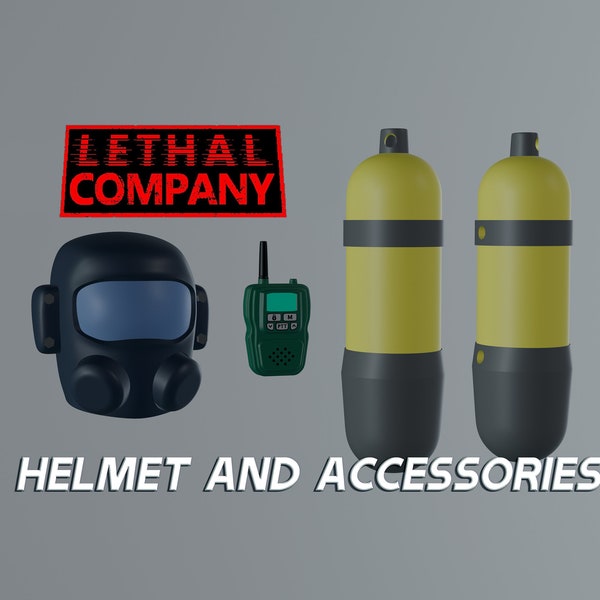 Lethal Company | Player Helmet and Accessories - Files for 3D PRINTING