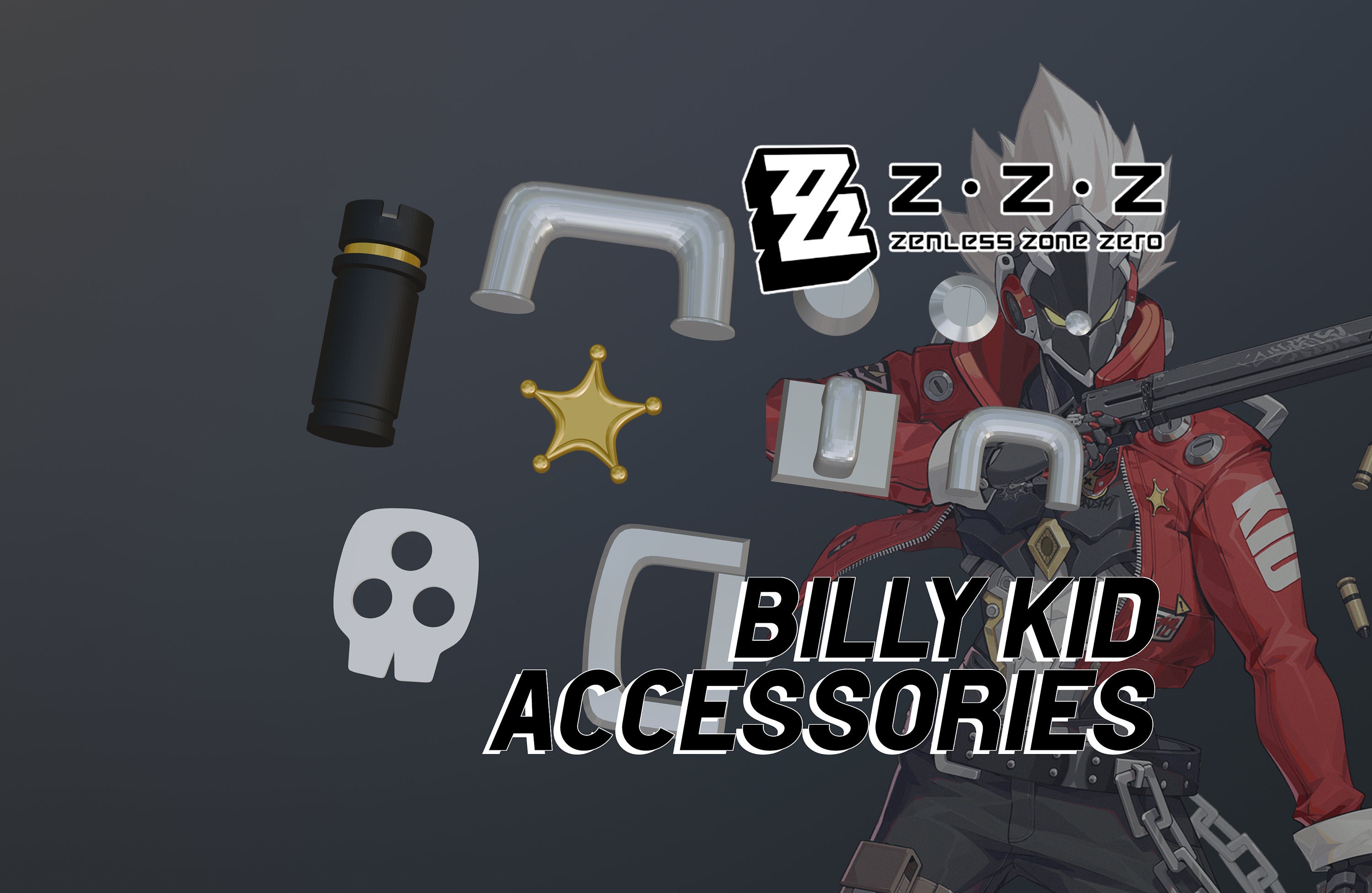 Zenless Zone Zero | Billy Kid's Accessories - Files for 3D