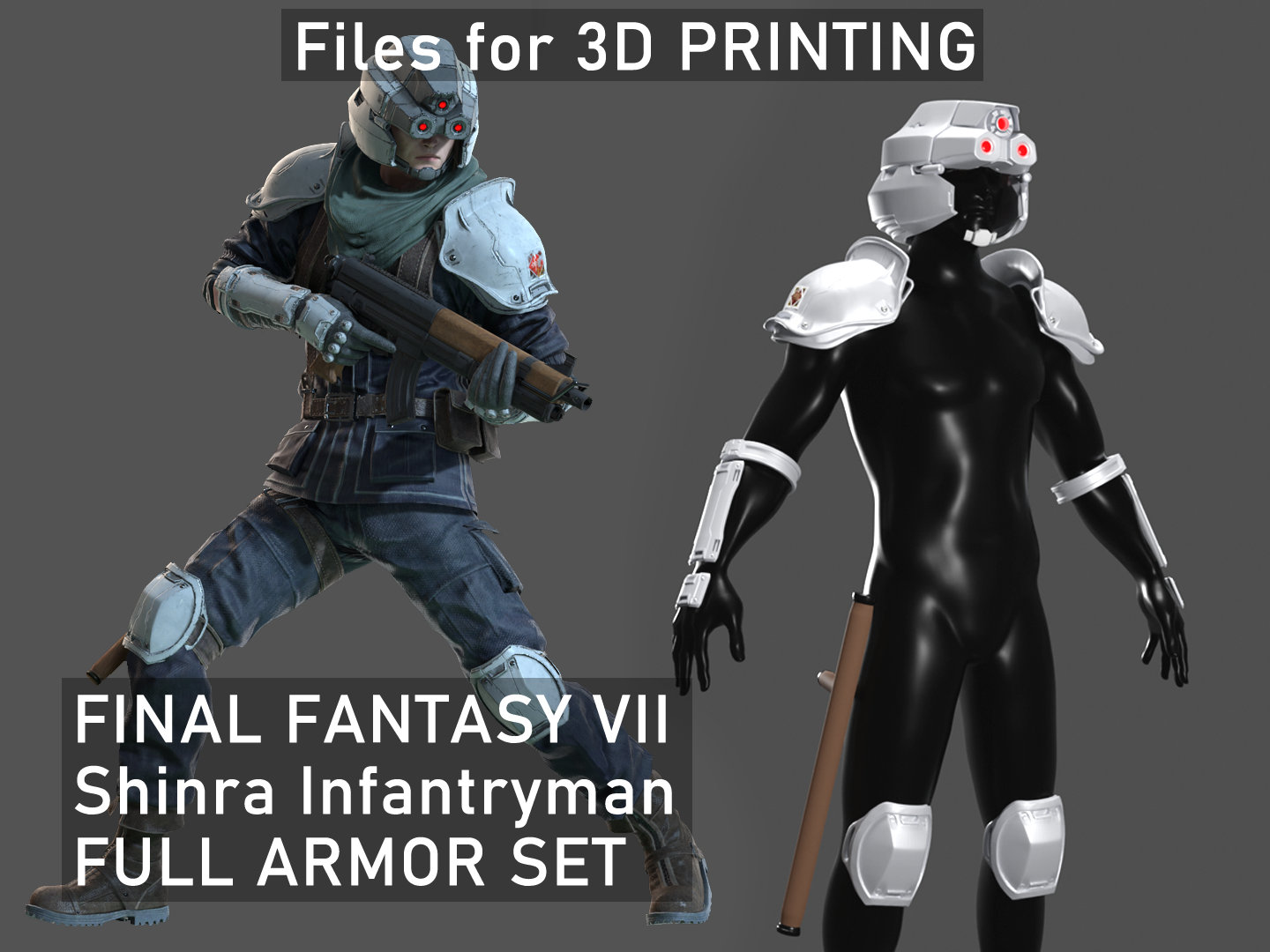 Final Fantasy 7 | Shinra Infantryman Full Armor Set - Files Final Fantasy 7 | Shinra Infantryman Full Armor Set - Files