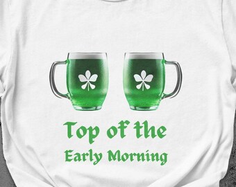 maglietta drink mattutino, maglietta trifoglio, maglietta fortunata, maglietta shamrock, maglietta giorno pattys, maglietta leprechaun, maglietta birra irlandese,
