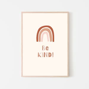 Be Kind Wall Art, Inspirational Quote Decor, Positive Typography Print, Motivational Home Poster, Instant Download Art