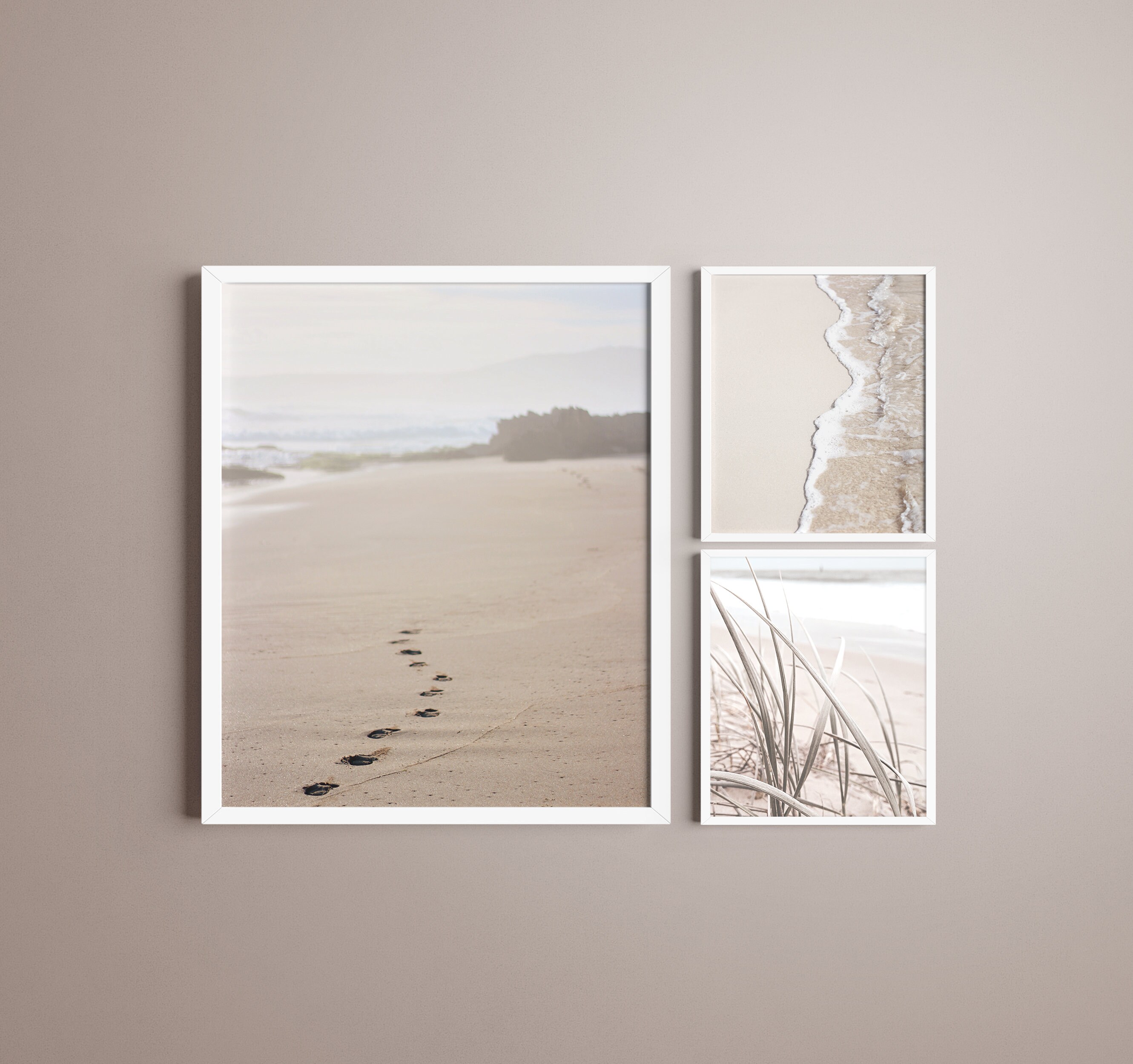 Beach Sand Coastal Ocean Wall Art Set of 3, Nautical Home Decor ...