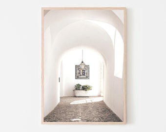 Moroccan Archway Wall Art, Neutral White Tones, Moroccan House Design, Arched Doorway Print, Boho Home Decor