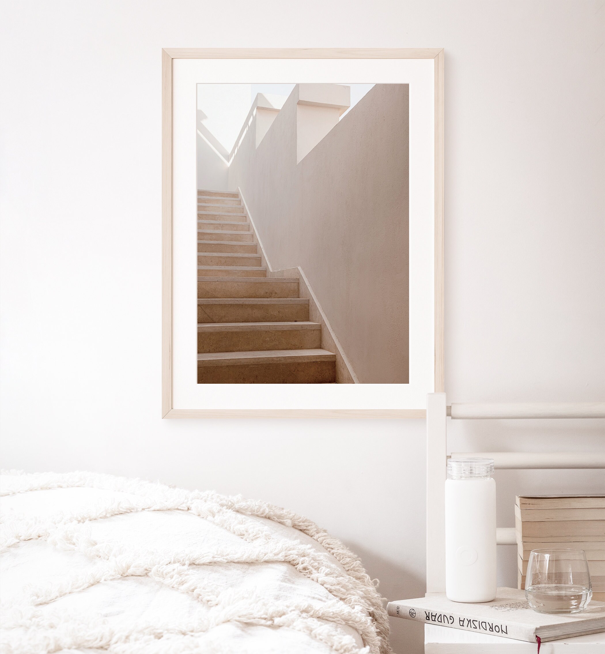Gallery Detail: Neutral Stairs Wall Art Minimalist Home Decor Contemporary Prints