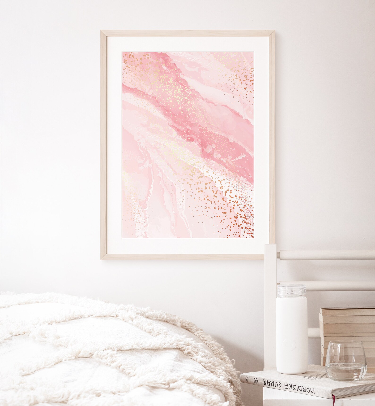 Abstract Pink Wall Art Set of 2, Blush Pink Decor, Modern Home Decor ...