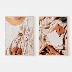 Vestido vintage romántico y letras de amor, arte de pared, juego de 2, decoración retro antigua, impresiones digitales sentimentales, arte casero nostálgico