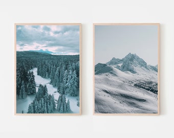 Mountain Landscape Set of 2 Prints, Nature Wall Art, Modern Home Decor, Scenic Mountain Photography, Contemporary Nature Art, Two-Piece Set
