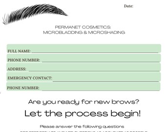 Green Microblading & Microshading Forms Bundle
