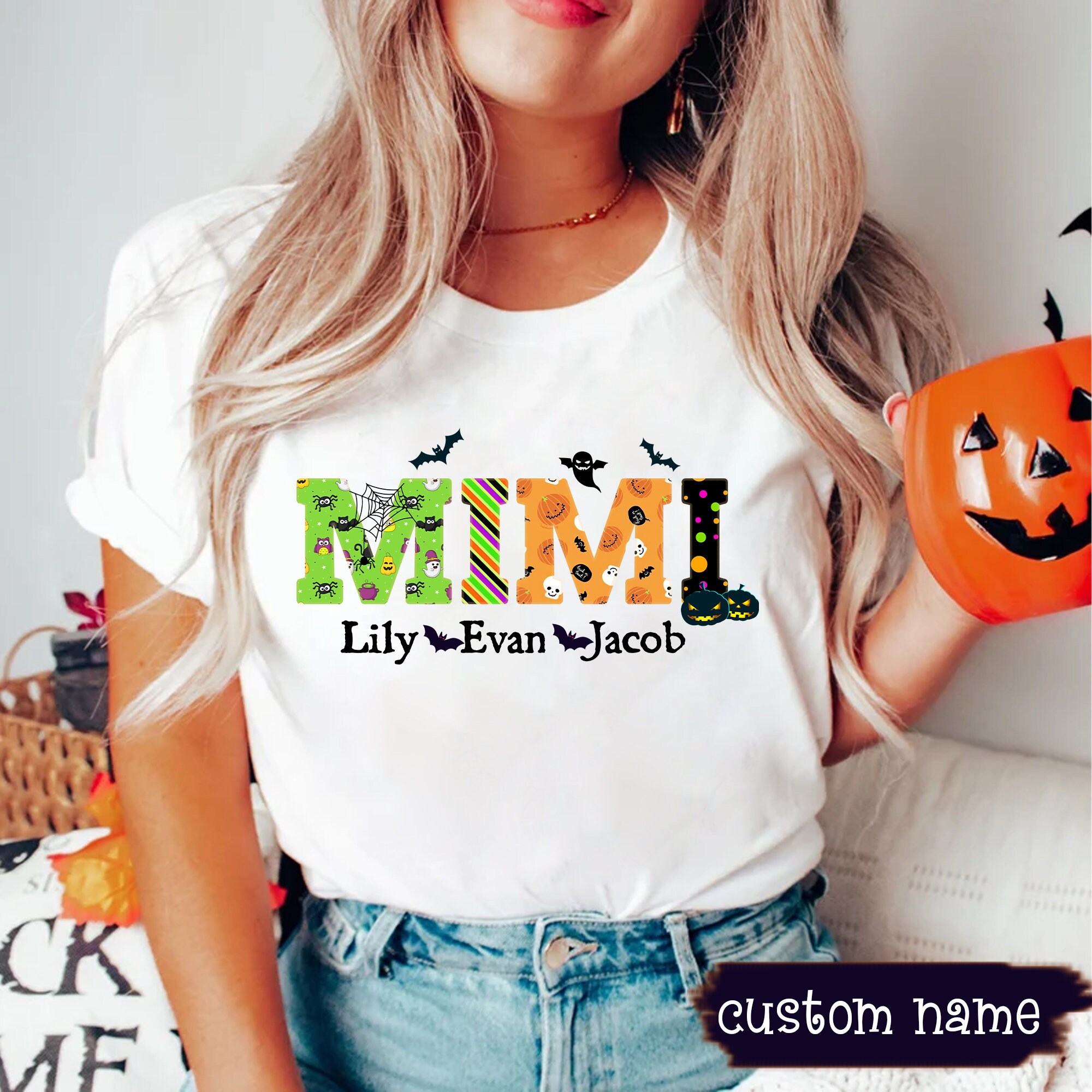 Discover Retro Halloween Grandma Sweatshirt Hoodie, Custom Nana Mimi Granny Mama Shirts, Halloween Mom Shirt, Cute Grandma Ghost Shirt, Funny Grandma
