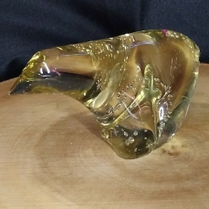 Blown Glass Polar Bear Vintage Controlled Bubbles Art Glass