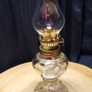 Glass Oil Lamp Lamplight Hour Glass Style Vintage oil lamp Home Decor Cabin Cottage Decor