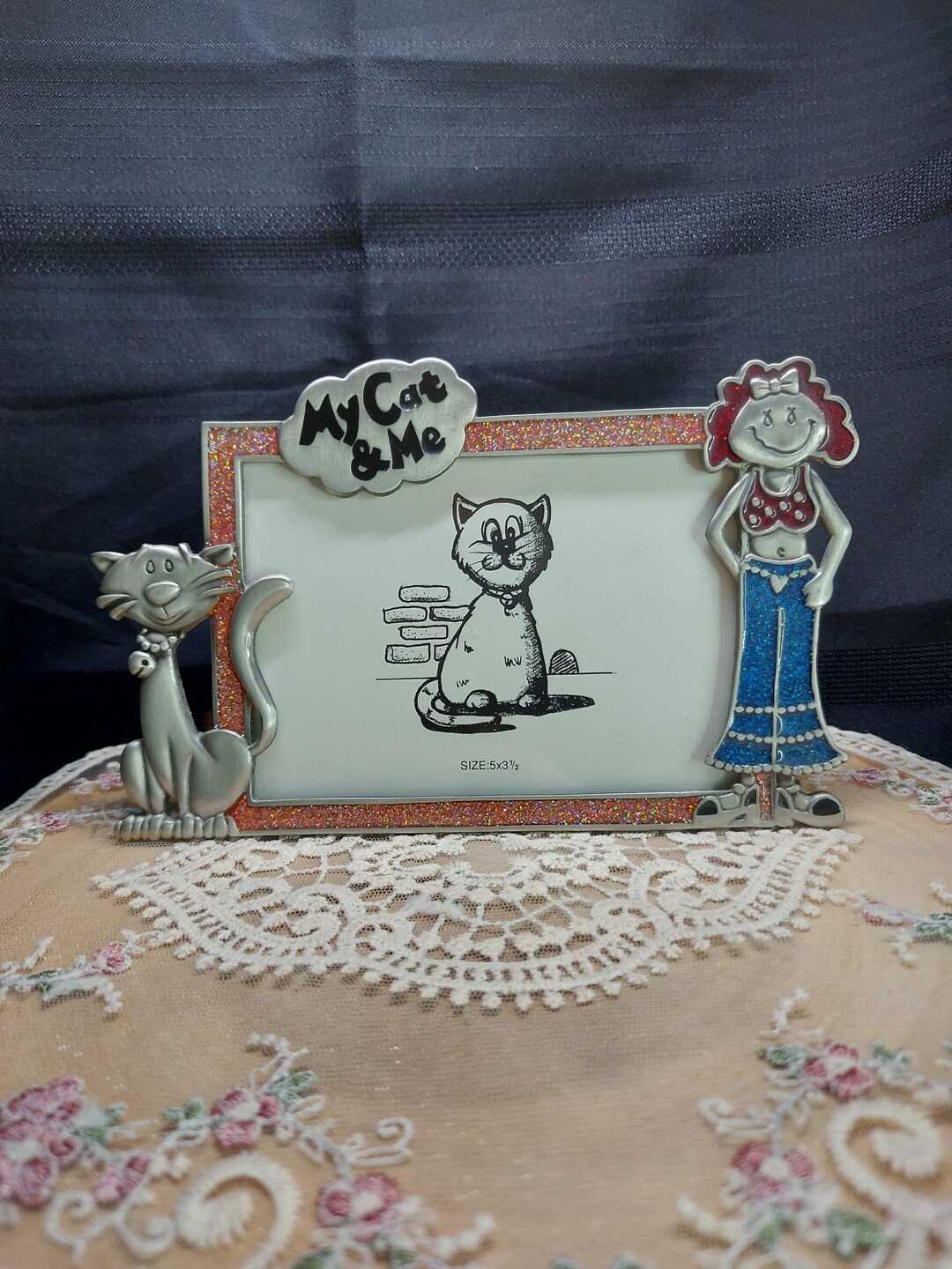 My Cat and Me Pewter 3.5x5 Photo Picture Frame Cat Lover Animal Lover ...