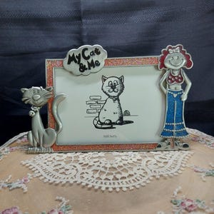 My Cat and Me Pewter 3.5x5 Photo Picture Frame Cat Lover Animal Lover Animal Picture Frames