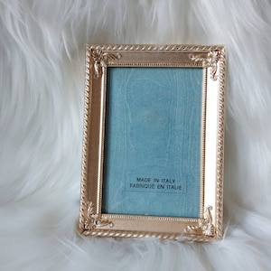Gold Metal Frames Vintage 1970&#39;s Gold Metal 3x5 Picture Photo Frame Table top Made in Italy Vertical and horizontal