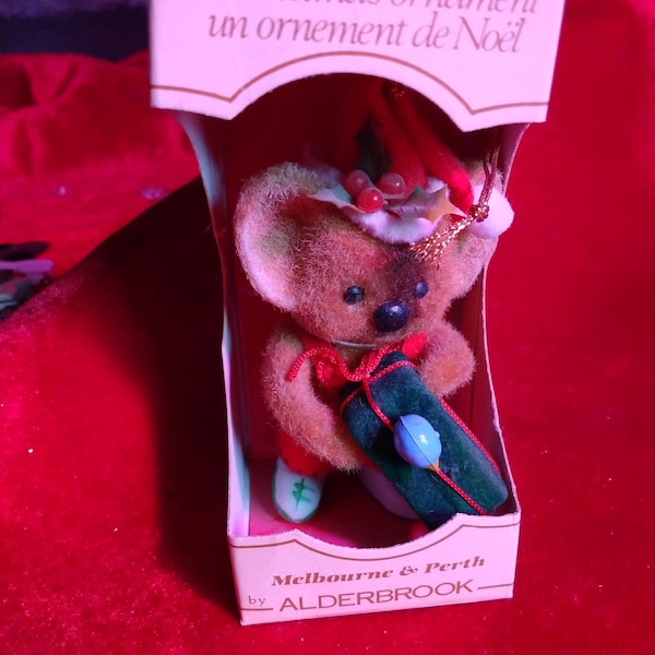 Vintage 1970's Morgan Inc Melbourne and Perth by Alderbrook Christmas Koala and Bird Ornament Critter Sitter Cute Charactors