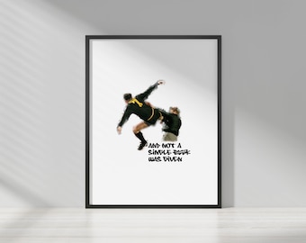 Eric Cantona kung fu kick, Manchester United FC infamous MUFC number 7, MUFC, football wall art print poster
