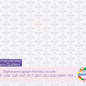 Edge to Edge Pantograph For Quilting Digital E2E Quilting Modern Geometric Design Edge to Edge Long Arm Quilt Pattern BQM HQF Patio Diamond