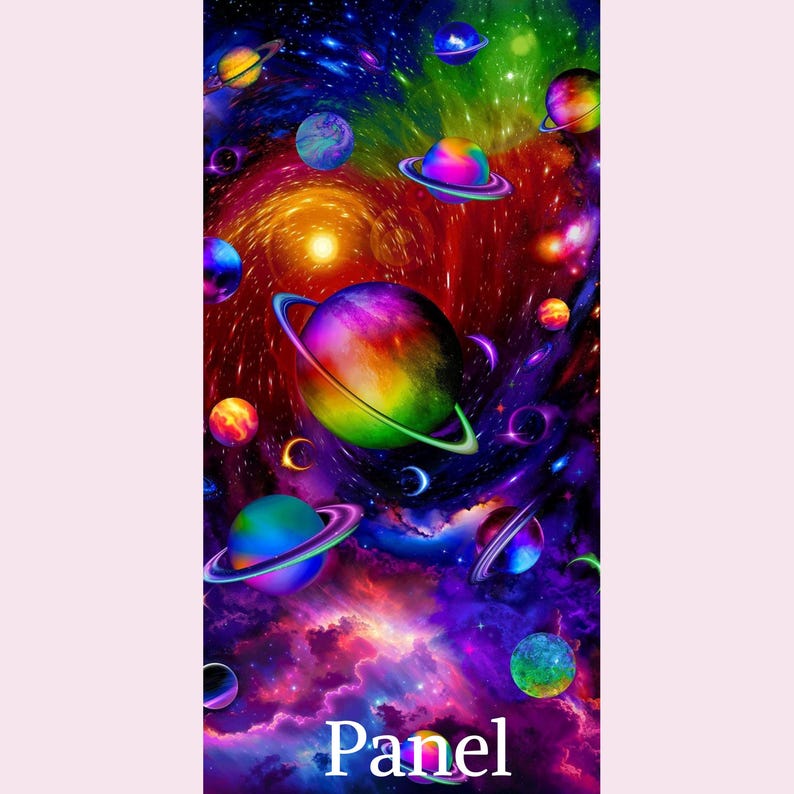 Cosmic Throw Blanket Kit Galaxy Quilt Pattern Space Themed Bedroom Decoration Star Design Universe Fabric Complete Sewing Project Beginner Friendly Quilting Kit Cotton Fabric Panels Black Sashing Included Binding Backing Materials Astronomy