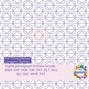 Edge to Edge Pantograph For Quilting Digital E2E Quilting Modern Geometric Design Edge to Edge Long Arm Quilt Pattern BQM HQF Statler Patio
