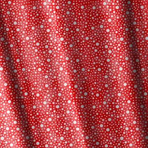Red Sprinkle Dot Patchwork Cotton Quilting Fabric by the Half Yard White on Red Continuous Cut Quilting Material Random Dots Red Background