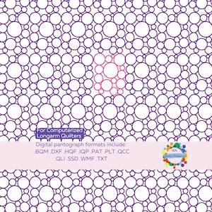 Pantógrafo de burbujas E2E para acolchado circular de brazo largo de línea continua Patrón BQM HQF QCC Descarga digital Panto de burbuja única de borde a borde