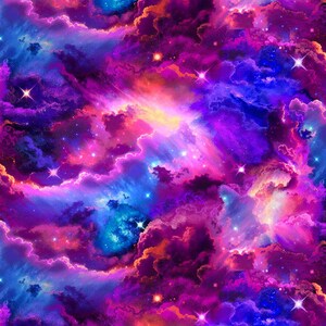 Galaxy Quilt Kit Beginner Quilting Project Pattern Cosmic Throw Blanket Size Bedroom Decoration Space Themed Star Design Universe Fabric Cotton Sewing Craft Project Astronomy Gift Complete Fabric Set DIY Sewing Project Easy Instructions