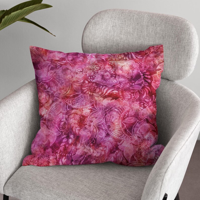 Pink Cotton Fabric Bundle Premium Quality Material Floral Paisley Design Pattern Collection Quilting Supply Package Home Decor Sewing Essential Creative Project Material Beautiful Watercolor Effect Professional Grade Fabric Store Quality