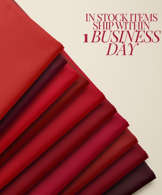 Kona Cotton Red Cotton Quilting Fabric by the Half Yard Continuous Cut Kona by Robert Kaufman Solid Red Burgundy Soft Cotton Fabric  Tomato