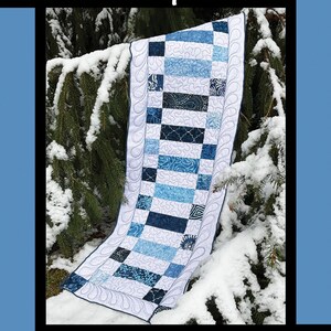 Snowfall Digital Table Runner Pattern Quilt Pattern Scrappy Dresser Scarf Wall Hanging Patchwork Project Beginner Friendly Home Decor PDF