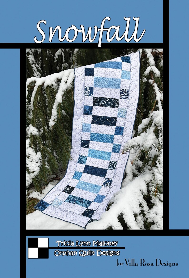 Snowfall Digital Table Runner Pattern Quilt Pattern Scrappy Dresser Scarf Wall Hanging Patchwork Project Beginner Friendly Home Decor PDF