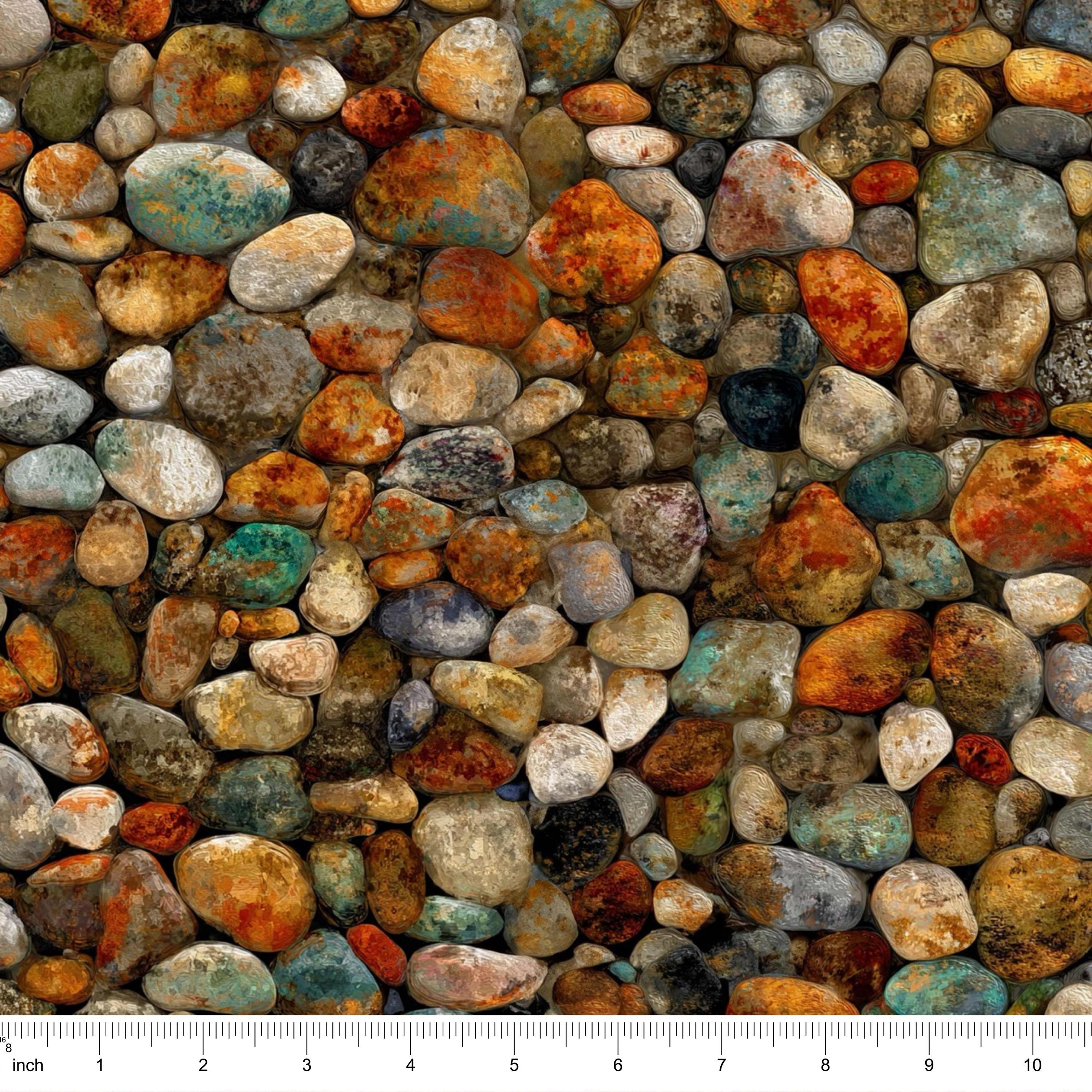 Carpet Rocks Pattern River Rock Fabric Quilting Cotton Material Sewing Project Supply Craft ...