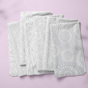 White on White Half Yard Cuts Low Volume Quilt Fabric Bundle Tone on Tone Gift for Quilter Gift 100% Cotton Stash Builder 1 5 or 10 piece