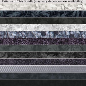 Black Grey Fat Quarter Bundle Quilt Fabric Black Tone on Tone Gift for Quilter Gift Sewing Cotton Stash Builder Grey Cotton Fabric image 2