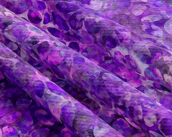 Purple Kaleidoscope Combed Cotton Quilting Fabric by the Half Yard Digital Print Watercolor Floral Home Decor Sewing Purple Tonal Fabric k20