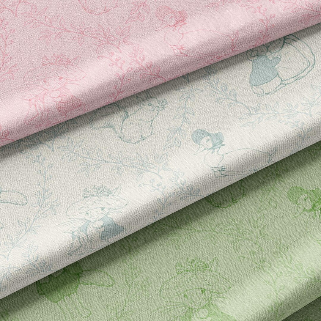 Peter Rabbit Friends by Riley Blake Neutral Cotton Toile Fabric by the ...