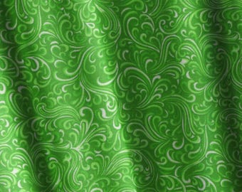 Kelly Green Cotton Quilting Fabric Continuous Cut Green Fabric by the Half Yard Wicked Green Tone on Tone Spring Green Blender Half Yd Brzwy