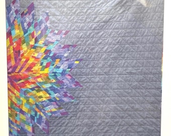 Luminary Quilt Pattern by Jamie Swanson Alison Glass Strip Pieced Quilted Lap Throw Quilt Pattern Lonestar Improv Quilt Scrappy Quilt 42x55