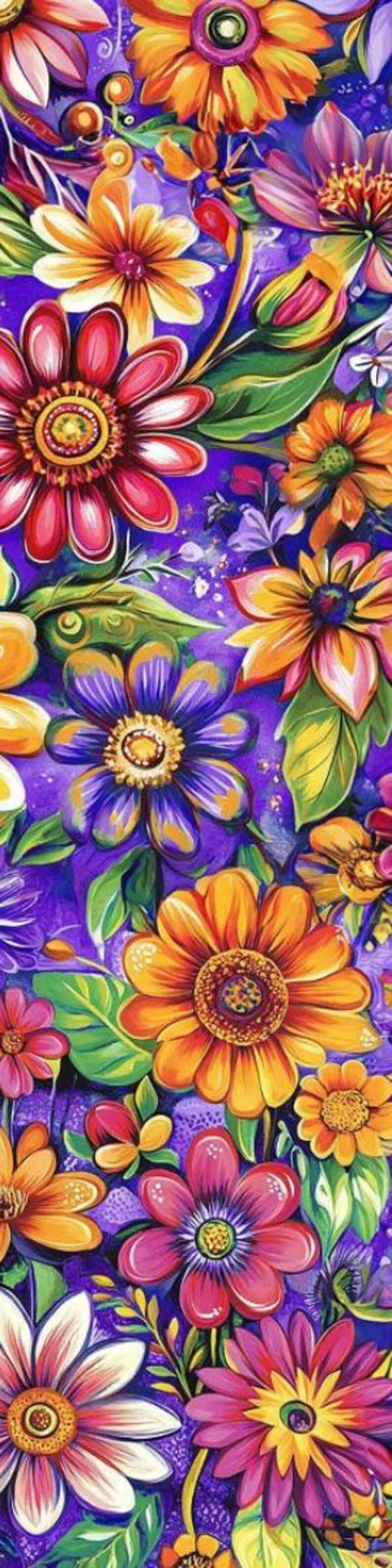 Summer Floral Collection Premium Cotton Fabric Digital Print Design Quilting Material Purple Background Pattern Daisy Wildflower Textile Garden Inspiration Sewing Project Essential Beautiful Botanical Print Professional Quality